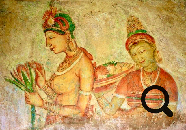 On peut y admirer de magnifiques peintures murales : les seules représentations connues des femmes du Ceylan médiéval. Les courtisanes, reconnaissables à leur nudité, apparaissent aux côtés de servantes vêtues. Il en reste aujourd'hui une vingtaine, dont une dizaine en très bon état. 