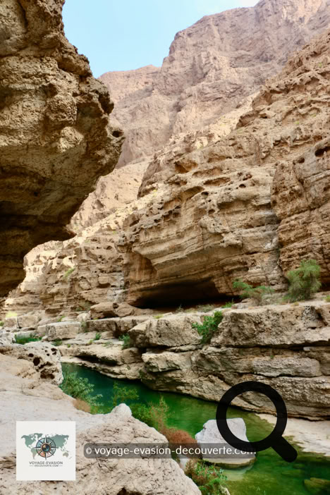 Le Wadi Shab débouche dans le golfe d'Oman au niveau du petit village d'Ash Shab. Niché sur les flancs du djebel Hajar, c'est l'un des canyons les plus célèbres du pays, souvent surnommé. Une véritable pépite naturelle, aussi belle qu'accessible, qui attire chaque année les amateurs de randonnée et de baignade.
