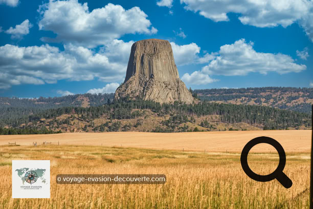 C’est un relief volcanique qui forme un monolithe naturel situé dans le parc Devils Tower National Monument. Sa hauteur est de 386 m au-dessus des terres environnantes et son sommet atteint 1 558 m d'altitude. La moitié supérieure du relief est constituée de très nombreux prismes phonolitiques, réguliers, d’environ 4 m de largeur pour 150 m de hauteur.  
