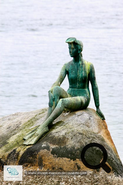 Il y a plusieurs statues dans le parc mais la plus emblématique de Vancouver est la statue de la fille en combinaison de plongée. Située sur un gros rocher dans l'océan au bord du parc Stanley, cette statue est souvent confondue avec la statue de la sirène de Copenhague.