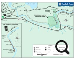 Les tunnels d'Othello sont une série d'anciens tunnels et ponts ferroviaires qui traversent les chaines montagneuses de granit et traversent la rivière sauvage Coquihalla.