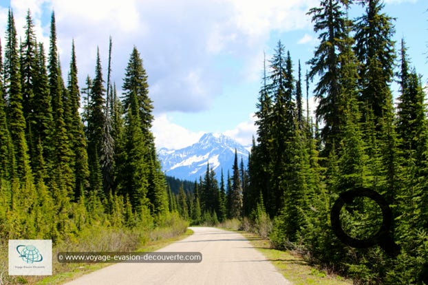 La promenade des Prés-dans-le-Ciel, est une route sinueuse qui décrit une ascension de 26 kilomètres depuis la ville de Revelstoke et s’élevant de 1 500 m garantissant de beaux panoramas sur la vallée.